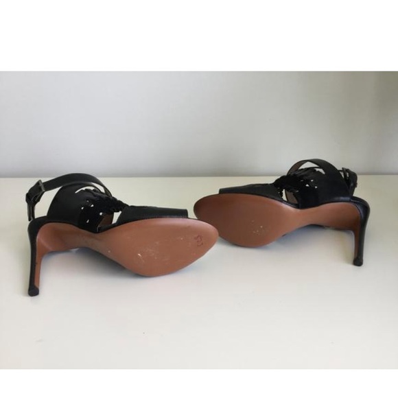 NWT Alaia black leather high heel sandals. Size 6.5/36. W/box, dust bags & tips!